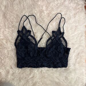 Free People Adella Bralette in Navy